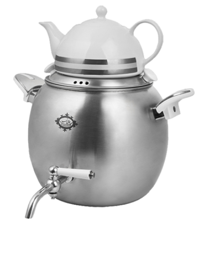 تصویر سماور  روگازی  6 لیتری استیل  ابنوس alinasaab