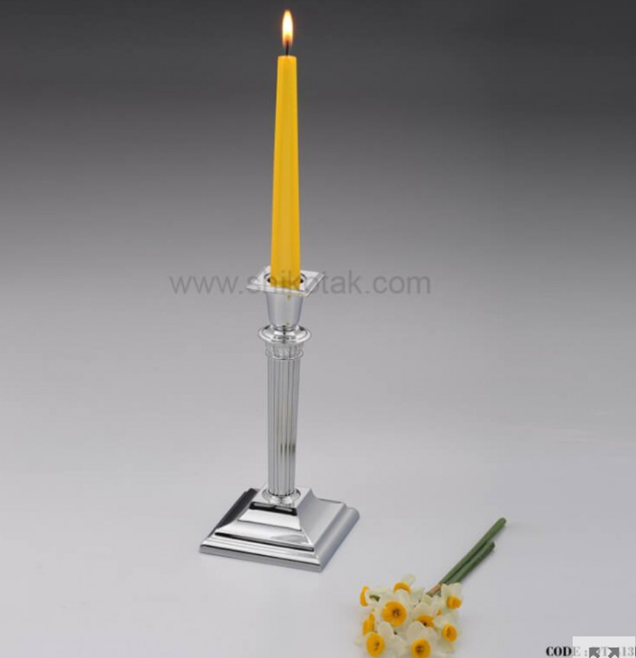 تصویر شمعدان كروم تك شاخه بلند تك استيل مدل Tak Steel 413 G 