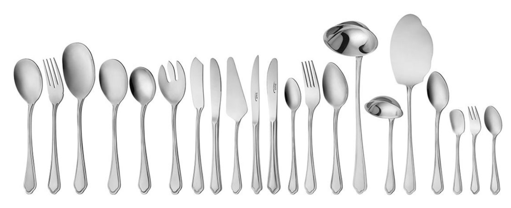 تصویر سرویس قاشق و چنگال 116 پارچه ناب استیل مدل ونیز ساده Nab Steel Venice 116 Pcs