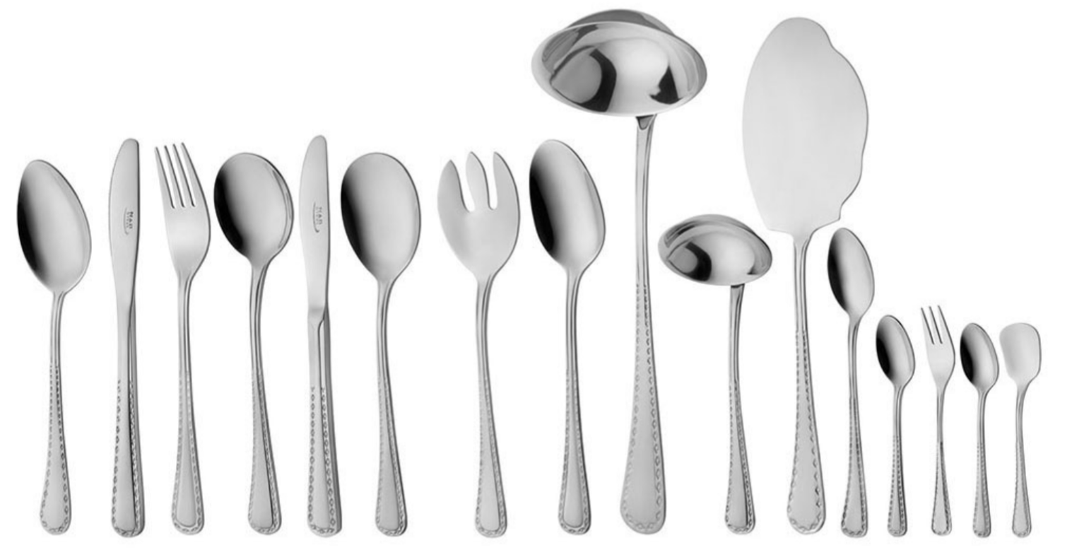 تصویر سرویس قاشق و چنگال 116 پارچه ناب استیل مدل برلین ساده Nab Steel Berlin 116 Pcs