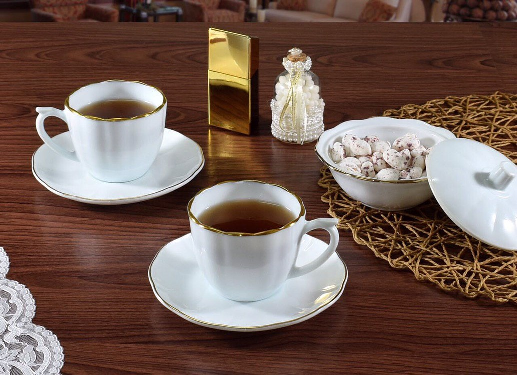 تصویر سرویس چایخوری 14 پارچه دسینی - آرکوپال لب طلایی