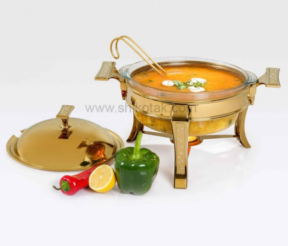 تصویر سوپ خوری متوسط دایموند طلایی تک استیل مدل Tak Steel 817 G