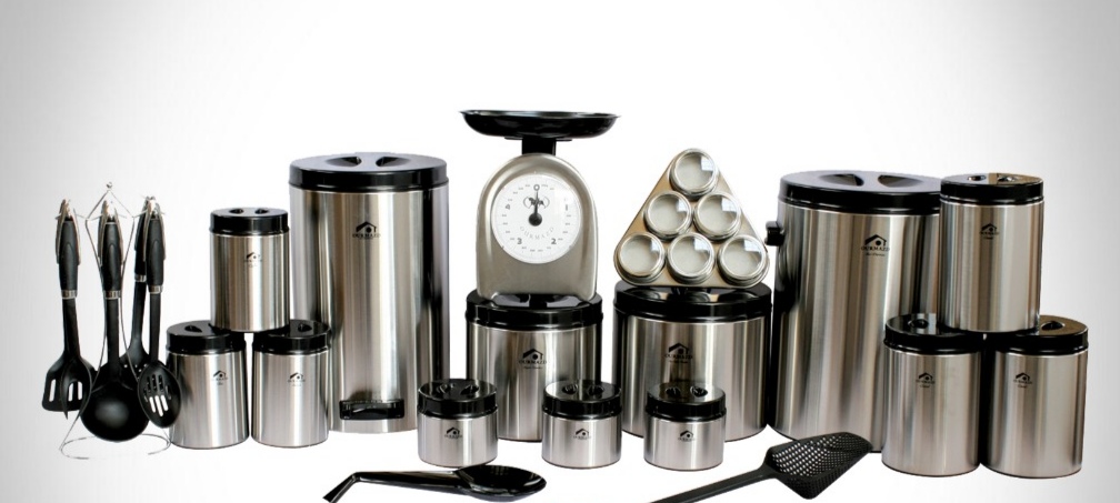 تصویر سرویس آشپزخانه 30 پارچه اورمزد Ourmazd استیل درب مشکی  