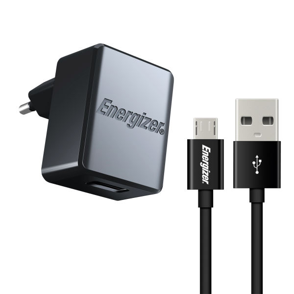 تصویر شارژر دیواری انرجایزر مدل ACA1AEUCMC3 به همراه کابل تبدیل microUSB