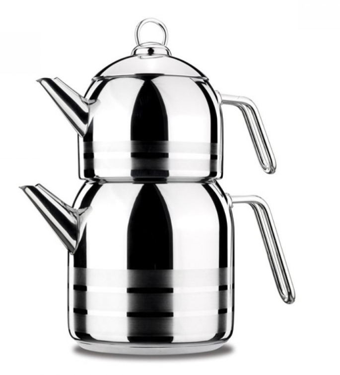 تصویر ست کتری و قوری استیل کرکماز مدل مگا -91 Korkmaz Mega 