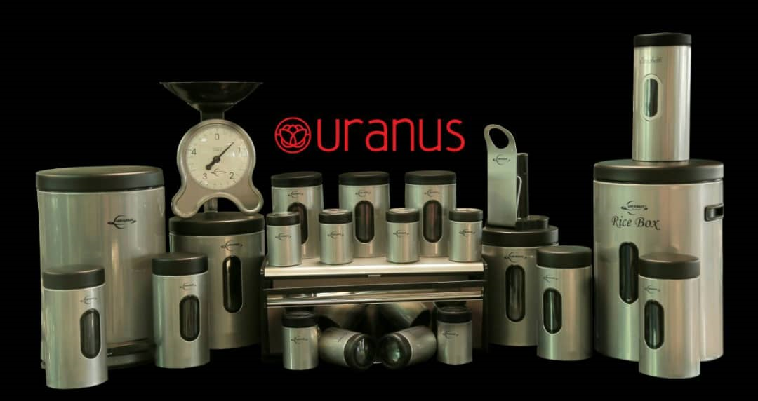 تصویر سرویس جهیزیه  23 پارچه اورانوس استیل خشدار با در مشکی 