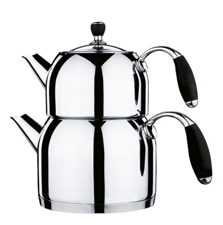 تصویر  کتری و قوری استیل کرکماز کوچک مدل فلورا 118 Korkmaz Flora 