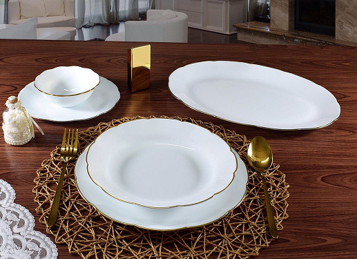 تصویر سرویس غذاخوری 26 پارچه دسینی -  آرکوپال لب طلایی