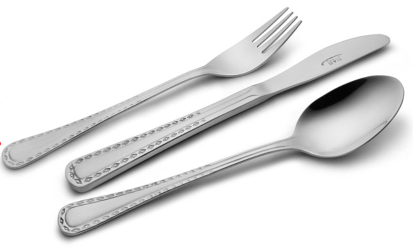 تصویر سرویس قاشق و چنگال 30 پارچه ناب استیل مدل برلین ساده Nab Steel Berlin 30 Pcs