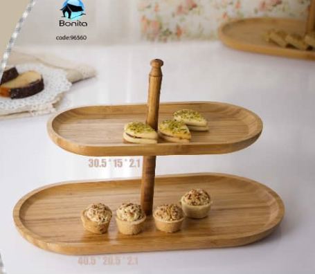 تصویر شیرینی خوری 2 طبقه بیضی Bambum بونیتا  bonita 96560