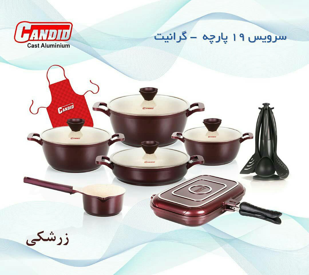 تصویر سرویس قابلمه 19 پارچه گرانیت کاندید مدل پروانه ای Candid 19 Pcs