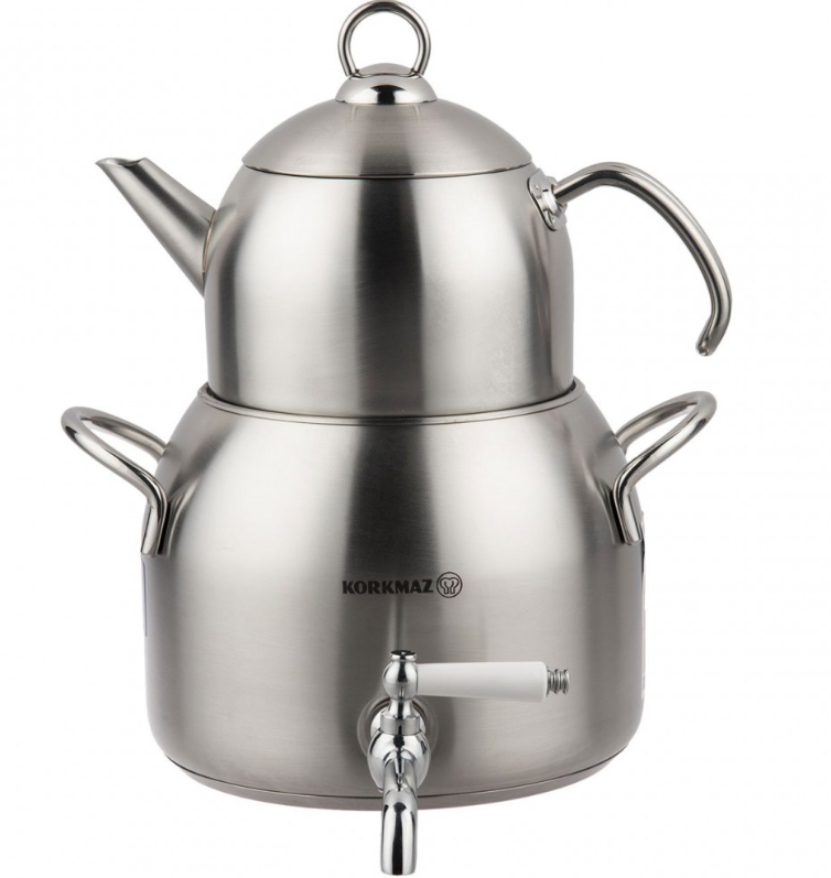 تصویر کتری و قوری شیردار کرکماز مدل لونا پلاتینیوم  مدل A033 Korkmaz Luna Platinium A033 