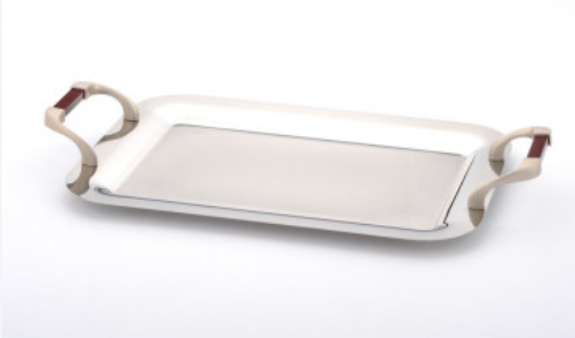 تصویر سینی مستطیل کوچک طرح چوب تک استیل مدل Tak Steel 521 T