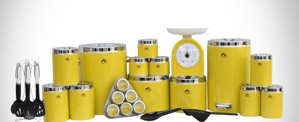 تصویر سرویس آشپزخانه 30 پارچه اورمزد Ourmazd لیمویی درب کروم 