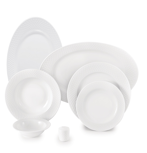 تصویر سرویس 28 پارچه چینی زرین سری رادیانس مدل سفید درجه یک  zarin sefid 28 pcs