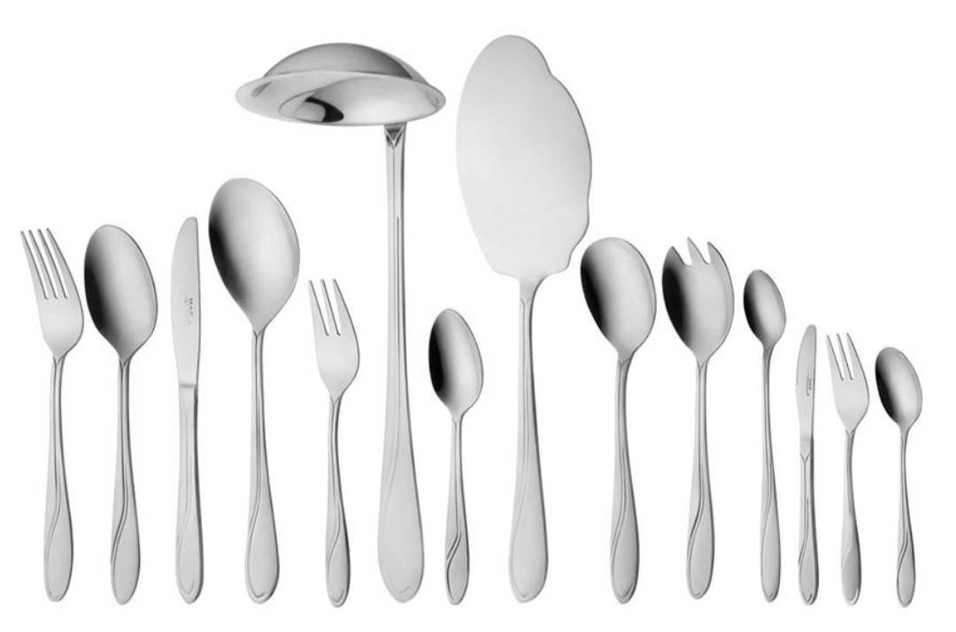 تصویر سرویس قاشق و چنگال 92 پارچه ناب استیل مدل سلیا ساده Nab Steel Selia 92 Pcs