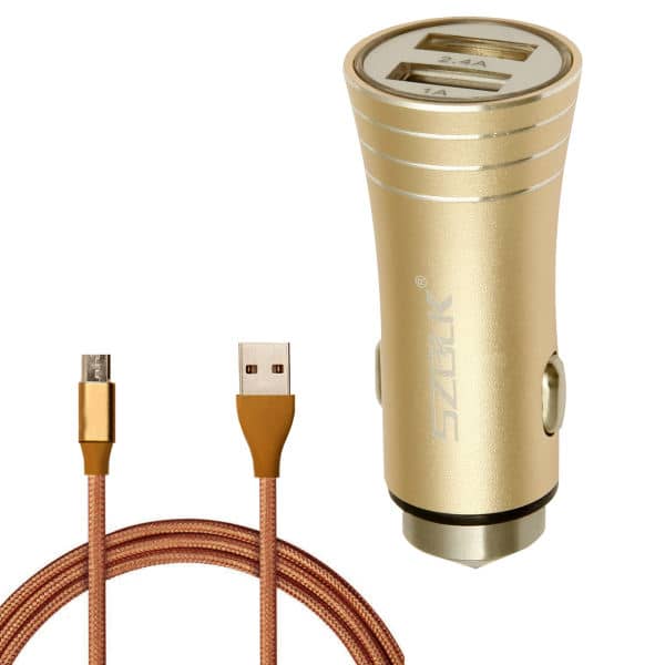 تصویر شارژر فندکی اس زولک مدل S15 به همراه کابل microUSB