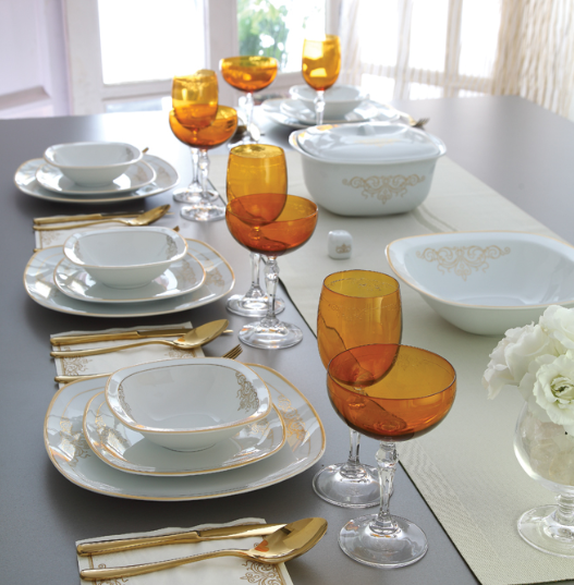 تصویر سرویس غذا خوری 98 پارچه چینی زرین ایران سری کواترو مدل موناکو  درجه عالی zarin monako 98 pcs