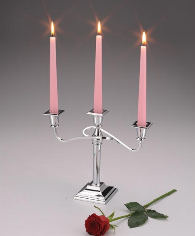 تصویر شمعدان كروم سه شاخه تك استيل مدل Tak Steel 411 