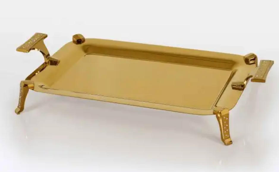 تصویر سيني مستطيل بزرگ دایموند طلایی تک استیل مدل Tak Steel 823 G