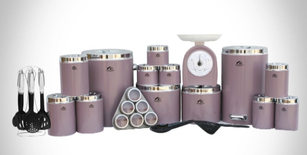 تصویر سرویس آشپزخانه 30 پارچه اورمزد Ourmazd یاسی درب کروم