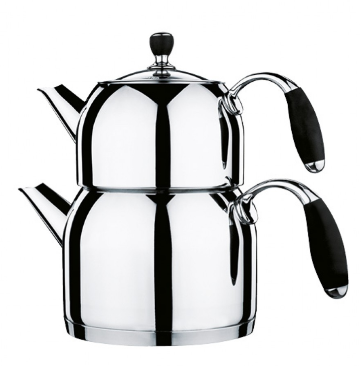 تصویر ست کتری و قوری استیل کرکماز بزرگ مدل فلورا 119 - KORKMAZ FLORA 