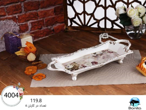 تصویر سینی پایه دار گلدار بونیتا   bonita 4004