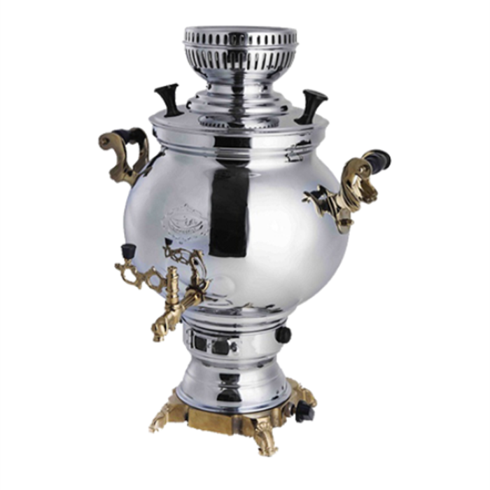 تصویر سماور گازسوز 8 لیتری پیلوت دار سهند نفیس طلائی alinasaab