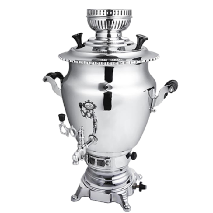 تصویر سماور گازسوز 6 لیتری پیلوت دار گنجینه سیمین alinasaab