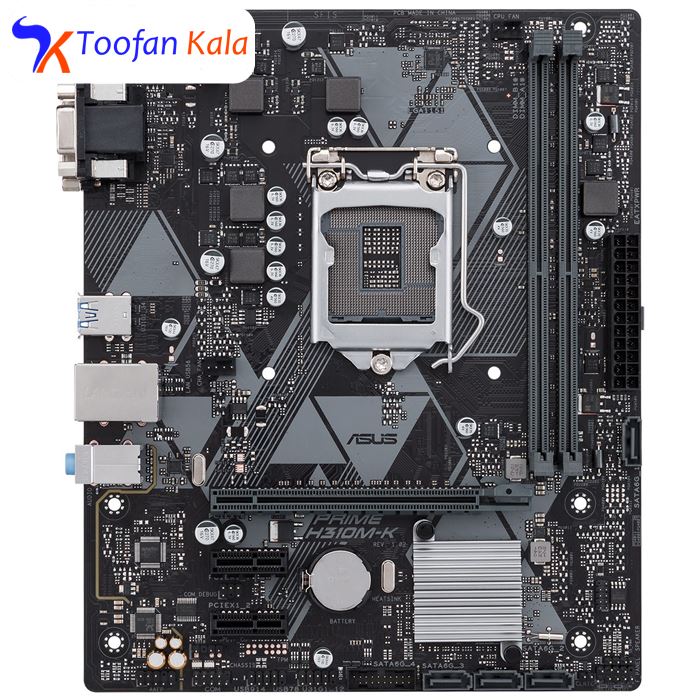 تصویر مادربرد ایسوس مدل PRIME H310M-K  Asus PRIME H310M-K Motherboard