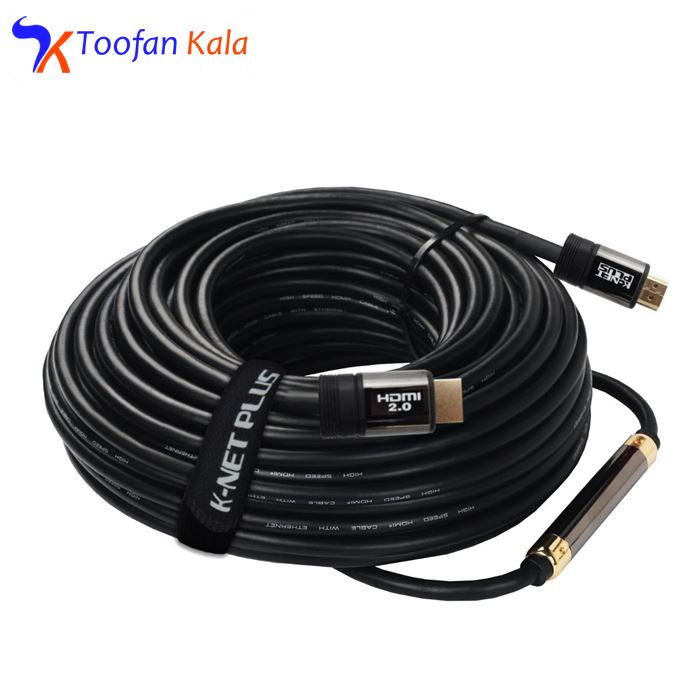 تصویر کابل2.0 HDMI کی نت پلاس دارای تقویت کننده سیگنال 30m