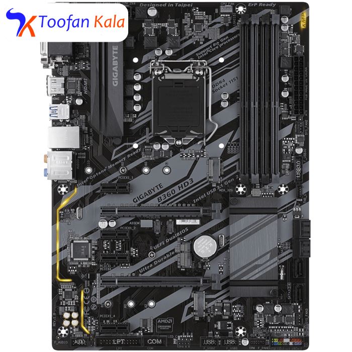 تصویر مادربرد گیگابایت مدل B360 HD3 rev. 1.0  Gigabyte B360 HD3 rev. 1.0 Motherboard