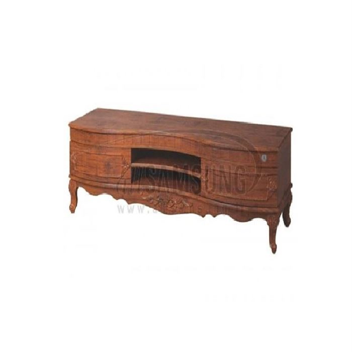 تصویر میز منحنی تلویزیون سامسونگ مدل R728 آنتیک کاج Tv Stand R728 Antique Kaj Curve