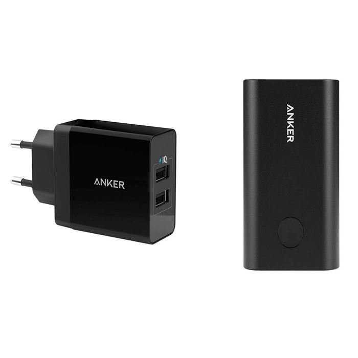 تصویر شارژر همراه انکر مدل a1311 Power Core Plus  ظرفیت 10050 میلی آمپر ساعت به همراه شارژر دیواری