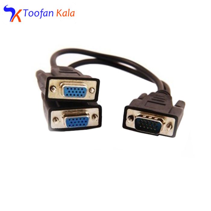 تصویر کابل تبدیل 1 به 2 VGA دی-نت کد 124 طول 0.2 متر
