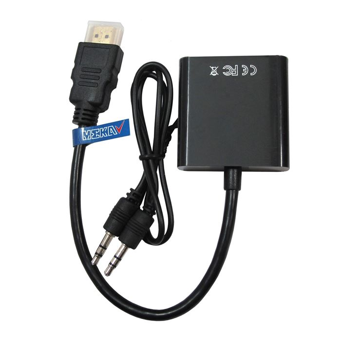 تصویر مبدل HDMI به VGA مکا مدل MC1 بهمراه کابل صدا