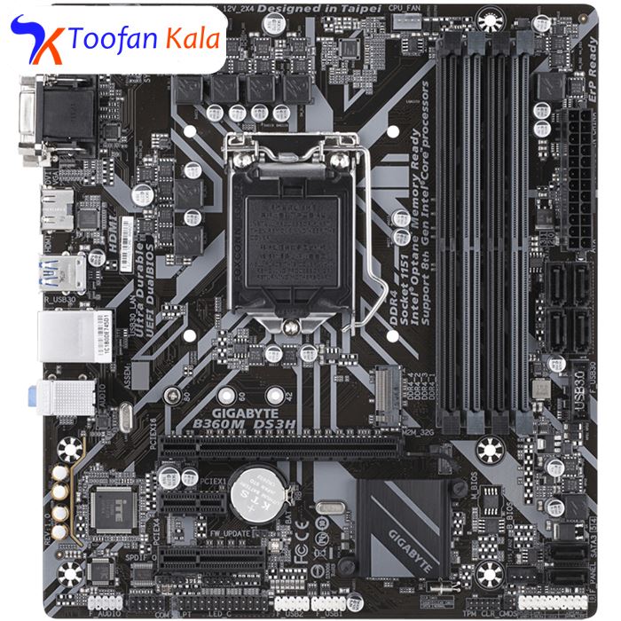 تصویر مادربرد گیگابایت مدل B360M DS3H rev. 1.0  Gigabyte B360M DS3H rev. 1.0 Motherboard