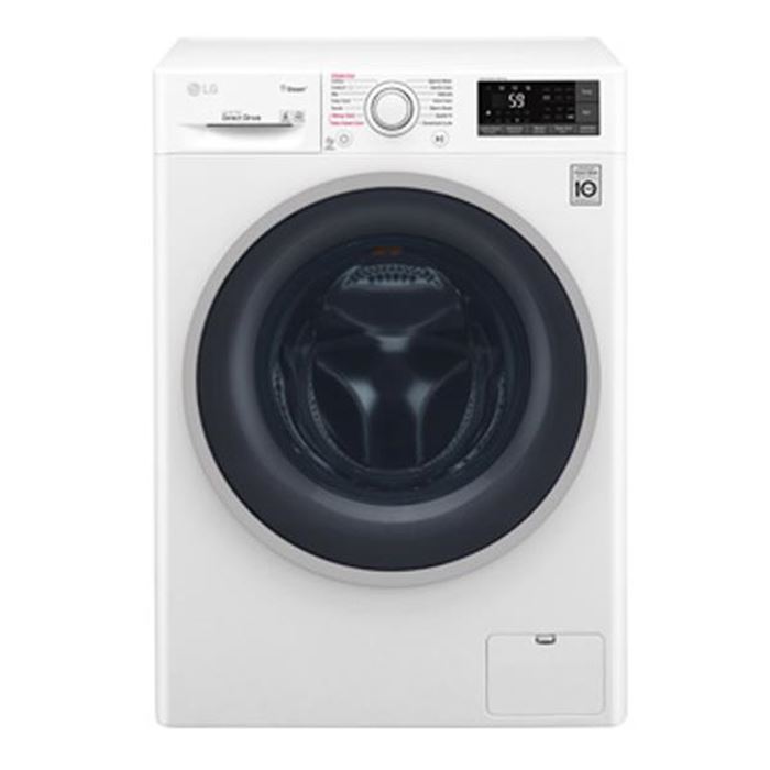 تصویر ماشین لباسشویی ال جی 8 کیلویی LG WASHING MACHINE WM-843SW 8 KG سفید