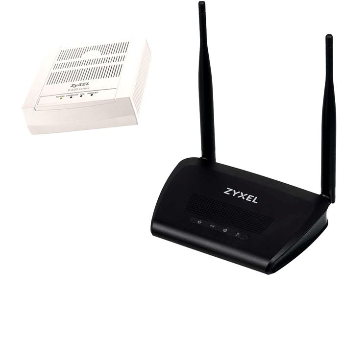 تصویر مودم زایکسل مدلP-650-T1 به همراه روتر زایکسل NBG-418N