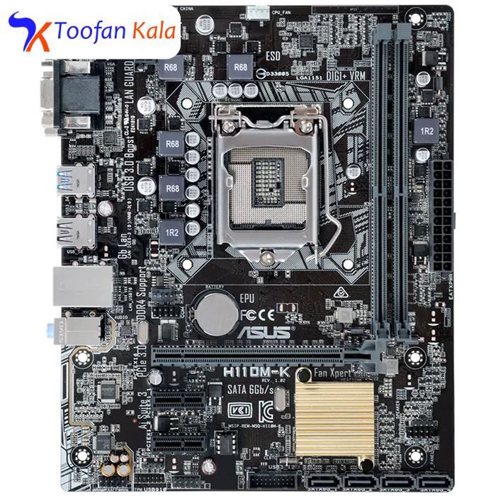 تصویر مادربرد ایسوس مدل H110M-K   Asus H110M-K Motherboard