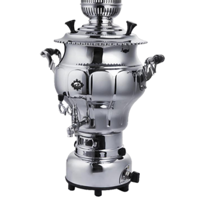 تصویر سماور گازی 6 لیتری پیلوت دار نقشینه alinasaab