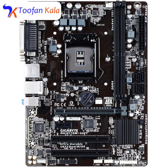 تصویر مادربرد گیگابایت مدل GA-H110M-S2PT  GIGABYTE GA-H110M-S2PT Motherboard