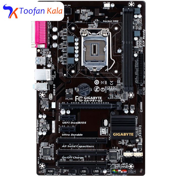 تصویر مادربرد گیگابایت مدل GA-P81-D3